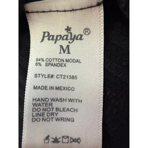 Papaya Tank Top Womens Medium Black #Beautiful Graphic Ribbed Open Back Cami thumbnail 8