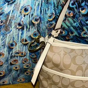 Coach Beige Signature Monogram Coated Canvas Crossbody/ Shoulder Bag thumbnail 2