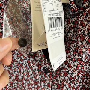 NWT Mango Amelie Floral Maxi Dress Size 4 Red Black Chiffon Ruffle Long Sleeve thumbnail 12
