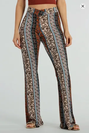 Windsor Paisley Knit Flare Pants thumbnail 1