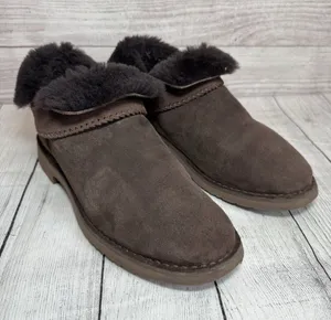 UGG Cory II Grey Suede Sheepskin Lined Ankle Boots Womens Slim Silhouette Sz 8.5 thumbnail 1