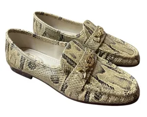 Sam Edelman Lucca Snake Print Leather Ruched Bit Buckle Flat‎ Loafers Size 7.5 thumbnail 1