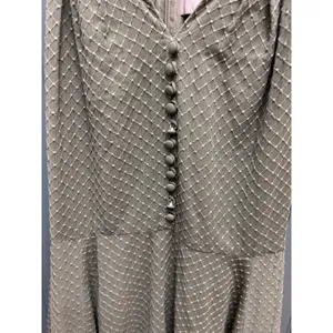 Gal Meets Glam Sage Green Lattice Swiss Dot Halter Fit & Flare Dress Size 0 thumbnail 5