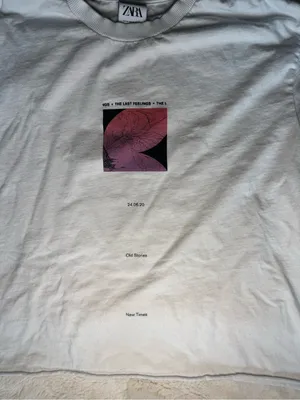 ZARA White Graphic Long Sleeve Shirt Size M thumbnail 3