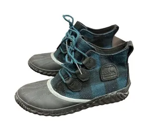Sorel Womens Out N About Plus Lug Sole Boot Black Blue size8 thumbnail 1