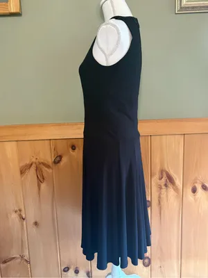 Lauren Ralph Lauren Classic Black Sleeveless Beaded Neck pleated Dress size 6 thumbnail 3