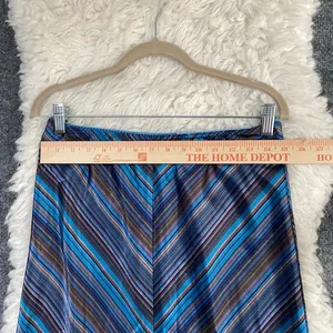 Striped Midi Skirt Blue Purple Brown Chevron Striped Cottagecore Dark Romance thumbnail 7