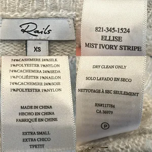 Rails Mist Ivory Glitter Stripe Ellise Sweater Cashmere‎ Silk Blend XS Luxe Cozy thumbnail 8