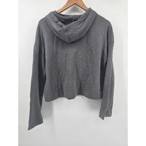 Fabletics Hoodie Womens Medium Demi Lovato LS1827882 Gray Cropped EUC thumbnail 4