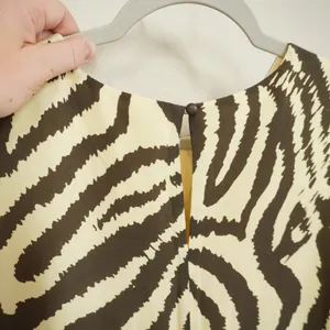 Corey Lynn Calter Size M Anthropologie Zebra Print Midi Shift Dress Brown Cream thumbnail 11