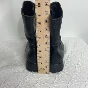 Havana Joe Mid Calf Leather Zipper Black Booties size 37 thumbnail 6