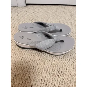 Clarks Cloudsteppers Cushion Soft Flip Flops Gray Size 11‎ thumbnail 3