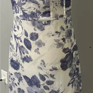 By JL luxe Floral Blue and White Dress spaghetti strap size L new with tags thumbnail 7