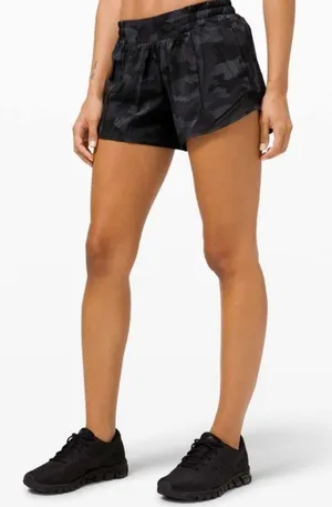 Lululemon Black Camo Hotty Hot Shorts Size 4 thumbnail 1
