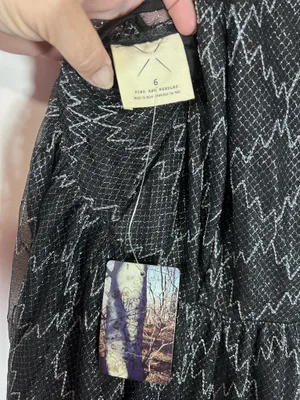 Pins & Needles Size 6 Black Silver Metallic Lace Fit and Flare Mini Dress thumbnail 3