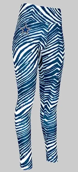 NWT Dallas Cowboys Zebra‎ Pattern Leggings - Small thumbnail 1