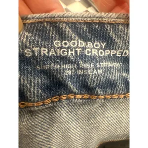 Good American Good Straight High Rise Raw Hem Jeans casual size 10/30 Preppy thumbnail 10