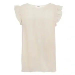 BA&SH Fani Ruffle-trimmed‎ Crepe Top in Cream thumbnail 2