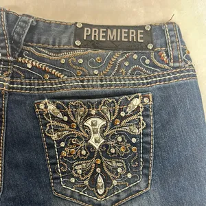 Premier Blue Boot Cut Jeans with Ornate Back Design thumbnail 3