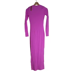 SKIMS Fits Everybody Crew Neck Long Sleeve Dress Neon Orchid Small thumbnail 5