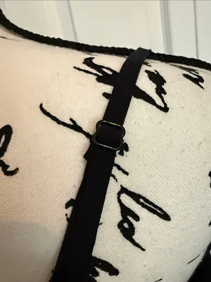Cupshe Black Cropped Embroidered Tank with White Detail thumbnail 5