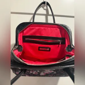 Vintage Charles Jourdan Floral‎ Black Handbag thumbnail 6