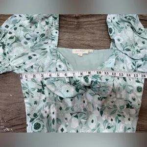 Anthropologie Forever That Girl Sweetheart‎ Floral Mini Dress Mint size small thumbnail 7