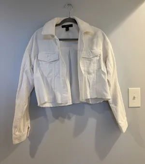 forever 21 cropped white jacket  thumbnail 1