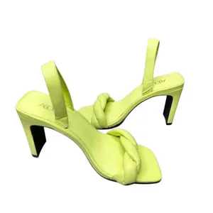 Abound Abryleigh Neon Lime Green Twisted Strap Square Toe Block Heel Sandals 5.5 thumbnail 5