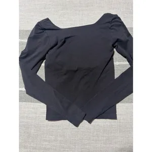 Free People Intimately Square Seamless Long Sleeve Top Black XS/S Built-in Bra thumbnail 5
