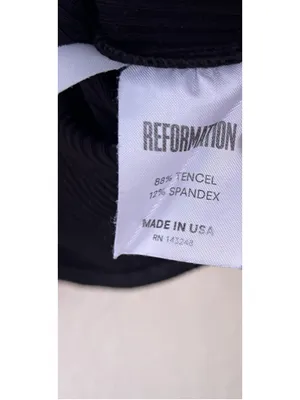Reformation Black Ribbed V Neck Cropped Tank Top Women's Large Minimalist Basic thumbnail 5