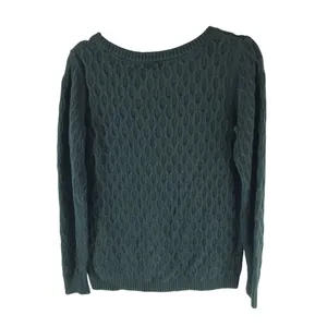Old Navy Womens Sweater Chunky Cable Knit Cotton Blend Dark Green S thumbnail 2