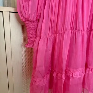 ULLA JOHNSON Emmeline Dress Mini Tiered 100% Silk In‎ Fuchsia Size 10 thumbnail 6