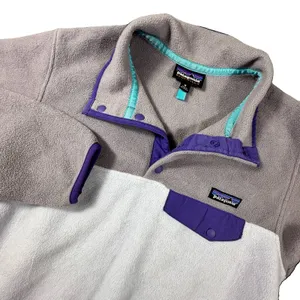 Patagonia Synchilla Sweater Pullover Womens M Purple Fleece Snap Mock Neck thumbnail 2