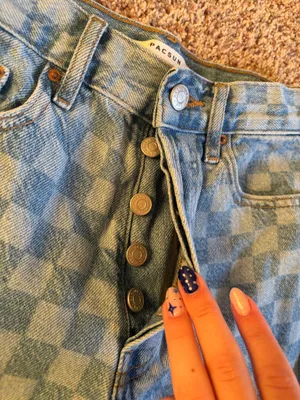 PacSun Denim Shorts Checkered Women’s 24 Ultra High-Rise Vintage 90s thumbnail 4