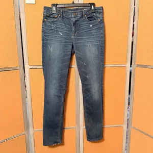 J.Crew Reid Skinny Jeans Size 30 (10) Medium Wash Distressed Stretch Denim thumbnail 3
