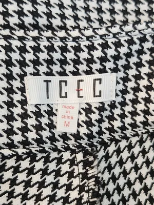 TCEC Black and White Houndstooth High Waist Shorts Size Medium thumbnail 8