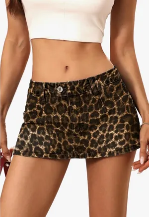 Cheetah Mini Skort Brown Size XS thumbnail 1