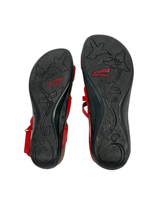 Dansko Jolie Red Leather Strappy Sandals Size 37 EU 6.5-7 US Comfort Resortwear thumbnail 6