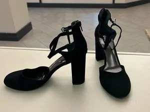 Heels Sophisticated Black Ankle Strap Heels-9 1/2 thumbnail 1