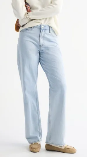 Abercrombie & Fitch Light Blue The Loose High Rise Jeans Sz 31/12 Retro Y2K thumbnail 1