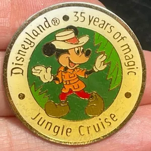 Disney Vtg 1990 Disneyland 35 Years of Magic Mickey Mouse Jungle Cruise Pin Anniversary thumbnail 1