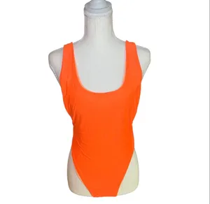 Aerie Neon Orange One Piece Swimsuit High Cut Low Back‎ Women M thumbnail 3