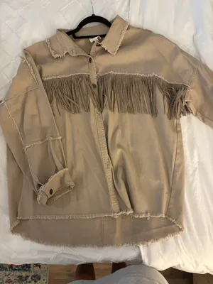 TAN Fringe Jacket Size M thumbnail 3