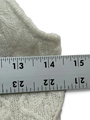 Zara Wool Alpaca Pointelle Knit Tank Top Women’s L White Sleeveless NWT thumbnail 6