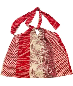 Banana Republic Red Cream Mixed Print Halter Tie Neck Top Shirt Small Women's thumbnail 1