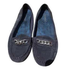 Vionic Women's Mesa 356 Navy Suede Silver Chain Career Comfort Loafers Sz 8.5 thumbnail 2