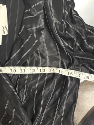 Zara Pinstripe Satin Effect Wrap Blazer Mini Dress New With Tags Medium thumbnail 9