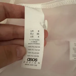 ASOS DESIGN White Sheer Organza Ruffle Halter Top High Neck Sleeveless‎ Size 4 thumbnail 4
