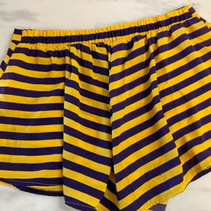 Peach Love California LSU purple and gold stripped shorts thumbnail 5